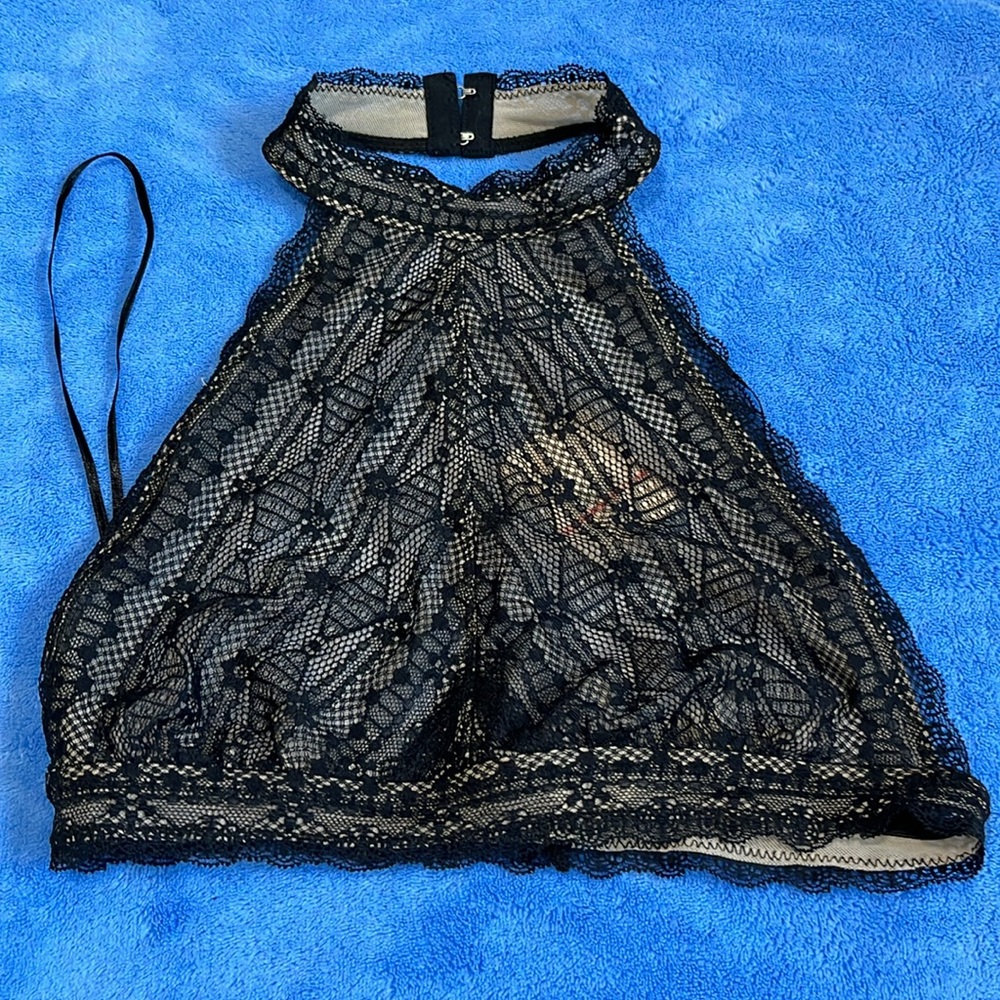 NWT Free People Lace Halter Crop Top